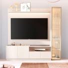 Rack com Painel para TV até 75 Polegadas com LED e Vidro Reflecta 100% MDF 219CMX223CM Vitoria Regia Yescasa Off White Rack com Painel para TV até 75 Polegadas com LED e Vidro Reflecta 100% MDF 219CMX223CM Vitoria Regia Yescasa Off White