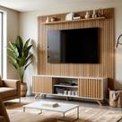 Rack com Painel para TV até 80 Polegadas 282cmx224cm 100% MDF Frisado Manaus