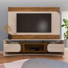 Rack com Painel para TV Até 80 Polegadas Seleto 2 Portas Pinho/Off White - Pnr Móveis