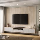 Rack com Painel para TV até 85 Polegadas 100% MDF 270cmx200cm Astro Yescasa Bege Galiano Grann/Off White