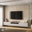Rack com Painel para TV até 85 Polegadas 100% MDF 270cmx200cm Astro Yescasa Bege Galiano Grann/Off White Rack com Painel para TV até 85 Polegadas 100% MDF 270cmx200cm Astro Yescasa Bege Galiano Grann/Off White