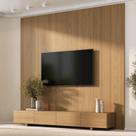 Rack com Painel para TV até 86 Polegadas 240cmx230cm Liso Aruá CabeCasa MadeiraOriginals Marrom Jatobá