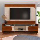 Rack com Painel para TV Até 86 Polegadas Seleto 2 Portas Cedro/Off White - Pnr Móveis Rack com Painel para TV Até 86 Polegadas Seleto 2 Portas Cedro/Off White - Pnr Móveis
