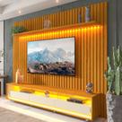 Rack com Painel para TV até 90 Polegadas 217cmx228,8cm LED 3 Gavetas Nobre Clean 100% MDF