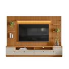 Rack com Painel Ripado 2 Módulos Laterais Ouro Preto Linea Brasil