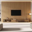 Rack com Painel Ripado Extensível para TV até 86 Polegadas 360cmx250cm Aruá CabeCasa MadeiraOriginals Marrom Jatobá Rack com Painel Ripado Extensível para TV até 86 Polegadas 360cmx250cm Aruá CabeCasa MadeiraOriginals Marrom Jatobá