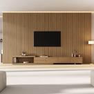 Rack com Painel Ripado Extensível para TV até 86 Polegadas 400cmx250cm Liso Aruá CabeCasa MadeiraOriginals