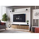 Rack com Painel Ripado para TV até 50 Polegadas 160cmx149,5cm Impressão 2 Portas Adega Roma