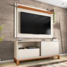 Rack com Painel Ripado para TV até 55 Polegadas 150CMX108CM Mondrian Off White Freijó