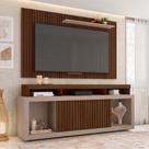 Rack com Painel Ripado para TV até 60 Polegadas New Oscar Havana e Fendi