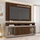 Rack com Painel Ripado para TV até 65 Polegadas MDF 180cmx174cm Esmeralda