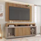 Rack com Painel Ripado para TV até 65 Polegadas MDF 180cmx174cm Esmeralda