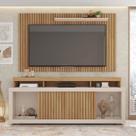 Rack com Painel Ripado para TV até 65 Polegadas MDF 180cmx174cm Esmeralda