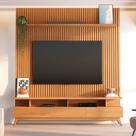 Rack com Painel Ripado para TV até 72 Polegadas 100% MDF 185,5cmx250cm Yucca CabeCasa MadeiraOriginals