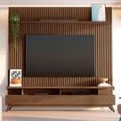 Rack com Painel Ripado para TV até 85 Polegadas 100% MDF 230,5cmx250cm Yucca CabeCasa MadeiraOriginals