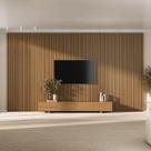 Rack com Painel Ripado para TV até 86 Polegadas 400cmx230cm Liso Aruá CabeCasa MadeiraOriginals