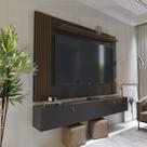 Rack com Painel Ripado Suspenso para TV até 70 Polegadas 2 Portas Grécia 180cm