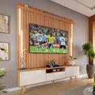Rack Com Painel Sevilla Led Efeito Ripado 3d Para Tv Até 70 Polegadas 183cm Jequitibá/Off White Perolizado Rack Com Painel Sevilla Led Efeito Ripado 3d Para Tv Até 70 Polegadas 183cm Jequitibá/Off White Perolizado