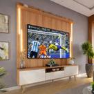 Rack Com Painel Sevilla Led Para Tv Até 70 Polegadas 183cm Jequitibá/Off White Perolizado