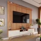 Rack Com Painel Sevilla Para Tv Até 70 Polegadas 183cm Jequitibá/Off White Perolizado