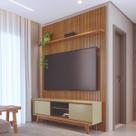 Rack com Painel Teto 244,5cm Ripado Para TV Até 65 Polegadas Milo Madetec