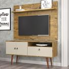 Rack Com Painel Topázio Nature/Off White - Patrimar Móveis