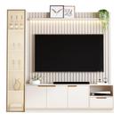 Rack com Painel Tucuma Ripado 1.8 com Prateleira 1 Torre e Led 4 Portas 1 Gaveta Jb Bechara Cor Off White