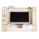 Rack com Painel Tucuma Ripado 2.3 com Prateleira 2 Torres e Led 6 Portas 1 Gaveta Jb Bechara Cor Off White Rack com Painel Tucuma Ripado 2.3 com Prateleira 2 Torres e Led 6 Portas 1 Gaveta Jb Bechara Cor Off White
