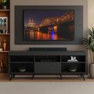 Rack com Painel TV 65" Retrô Flórida Up Multimóveis MP1042 Preto