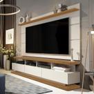 Rack com Painel Vivare 1.8 Off White com Freijó - Giga Móveis