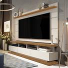 Rack com Painel Vivare 1.8 Off White com Freijó - Giga Móveis