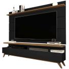 Rack com Painel Vivare Bancada para salar de star para TV ate 72 Vivare 1.80 Black Freijo