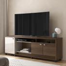 Rack Dallas para TV até 75 polegadas com 3 Portas e Rodízios Imbuia/Off White - Lukaliam