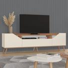 Rack Danielle 100% MDF Tuboarte 3 Porta e Pés Estilo Retrô