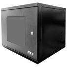 Rack de Parede Max Eletron Padrão 19" 7U 470mm, Visor de Acrílico - Preto