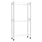 Rack de roupas Amazon Basics ajustável de haste dupla cromado Rack de roupas Amazon Basics ajustável de haste dupla cromado