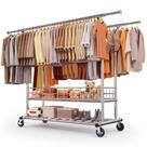 Rack de roupas HOKEEPER de haste dupla com cesto, 159x55x163 cm