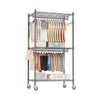 Rack de roupas Homdox, organizador de metal rolante de 3 camadas, 80 cm H