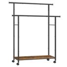 Rack de roupas SONGMICS Double-Rod 98,5 cm com prateleira, rodas