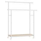 Rack de roupas SONGMICS Double Rod 98,5 cm com rodas de prateleira
