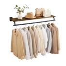 Rack de roupas SONGMICS montado na parede com prateleira de 60 kg de capacidade