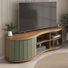 Rack De Sala Para Tv 75 Artely Magnum Carvalho Off White Menta