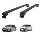 Rack de Teto Long Life Etios Hatch e Sedan todos os anos Preto em alumínio