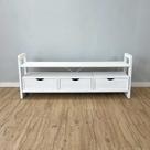 Rack de TV de Madeira Pinus Linea com 3 Gavetas Branco Rack de TV de Madeira Pinus Linea com 3 Gavetas Branco