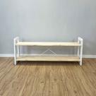Rack de TV de Madeira Pinus Linea Natural e Branco Rack de TV de Madeira Pinus Linea Natural e Branco