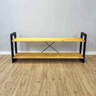 Rack de TV de Madeira Pinus Linea Nozes e Preto