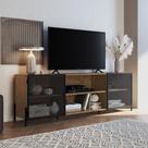Rack de TV Metalic Estilo Industrial 180cm 02 Portas Móvel na Caixa