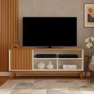 Rack Decore Agora Rack Álamo Para Tv Até 55 Offwhite ripado De MDP MDF Rack Decore Agora Rack Álamo Para Tv Até 55 Offwhite ripado De MDP MDF