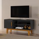 Rack Denver p/ TV 42'' Pés Amadeirado 1 Porta 1 Prateleira Cor:Preto/Naturale Rack Denver p/ TV 42'' Pés Amadeirado 1 Porta 1 Prateleira Cor:Preto/Naturale