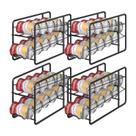 Rack dispensador de latas MOOACE empilhável para 10 latas pretas x4